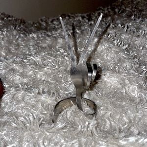 Silver Peace Sign Handmade from Metal Fork!
